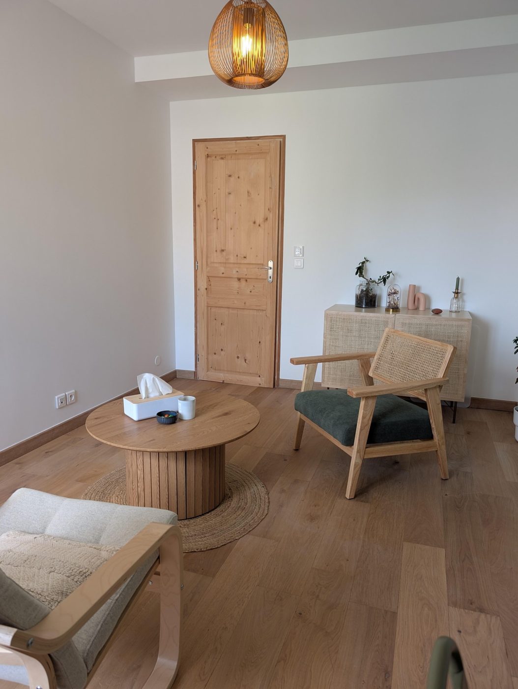 Le coin consultation, cosy et naturel